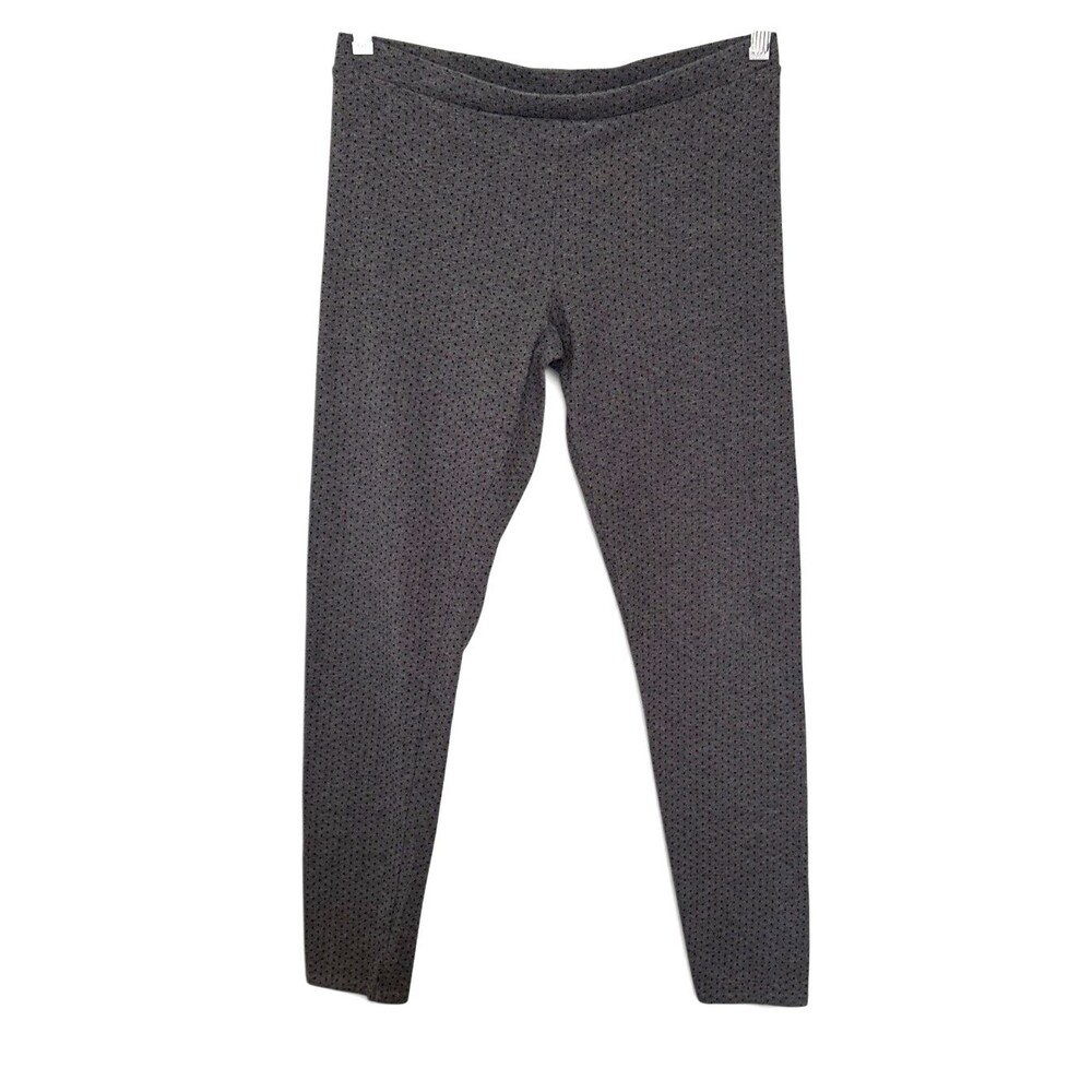 LC Lauren Conrad Mid-Rise Leggings Women’s Size M Black Dot Flocking Detail